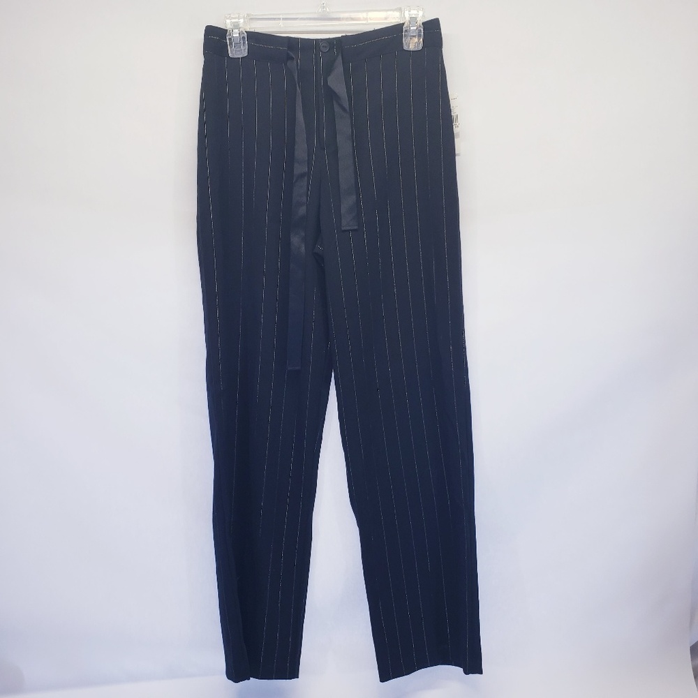 Byer California Black & Silver Pinstripe Dress Pan